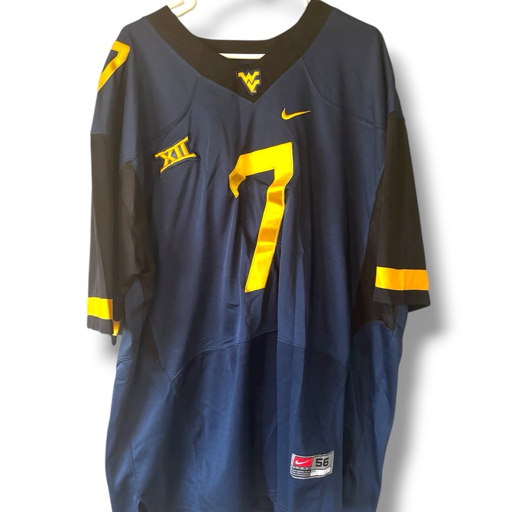 Nike Men's Navy and Yellow Sports Jersey